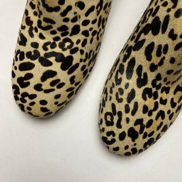 HALOGEN Leopard Calf Hair Ankle Bootie Chelsea Size 9 - Picture 2 of 9